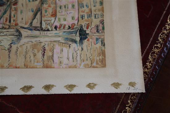 Paul Signac (1863-1935) Les Maisons du Port, St Tropez 1914, 12.25 x 15.5in.